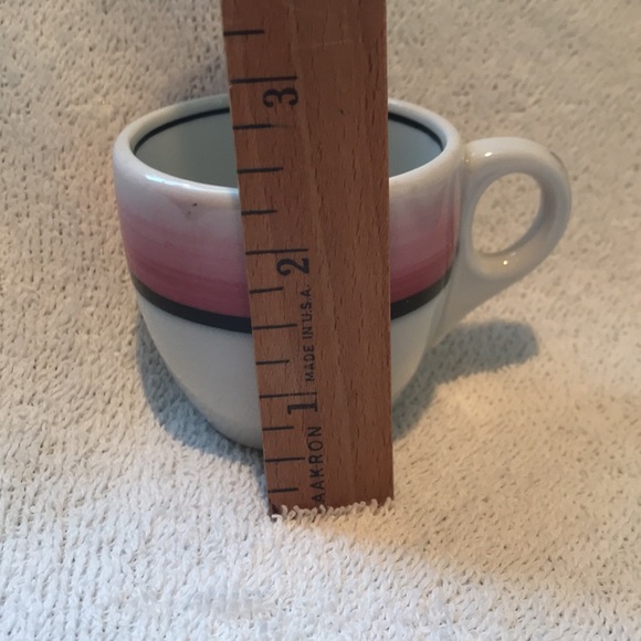 Vintage Mayer China 3 Pink Rim Espresso Demitasse Cups Saucers Beaver Falls Pa - Picture 5 of 10